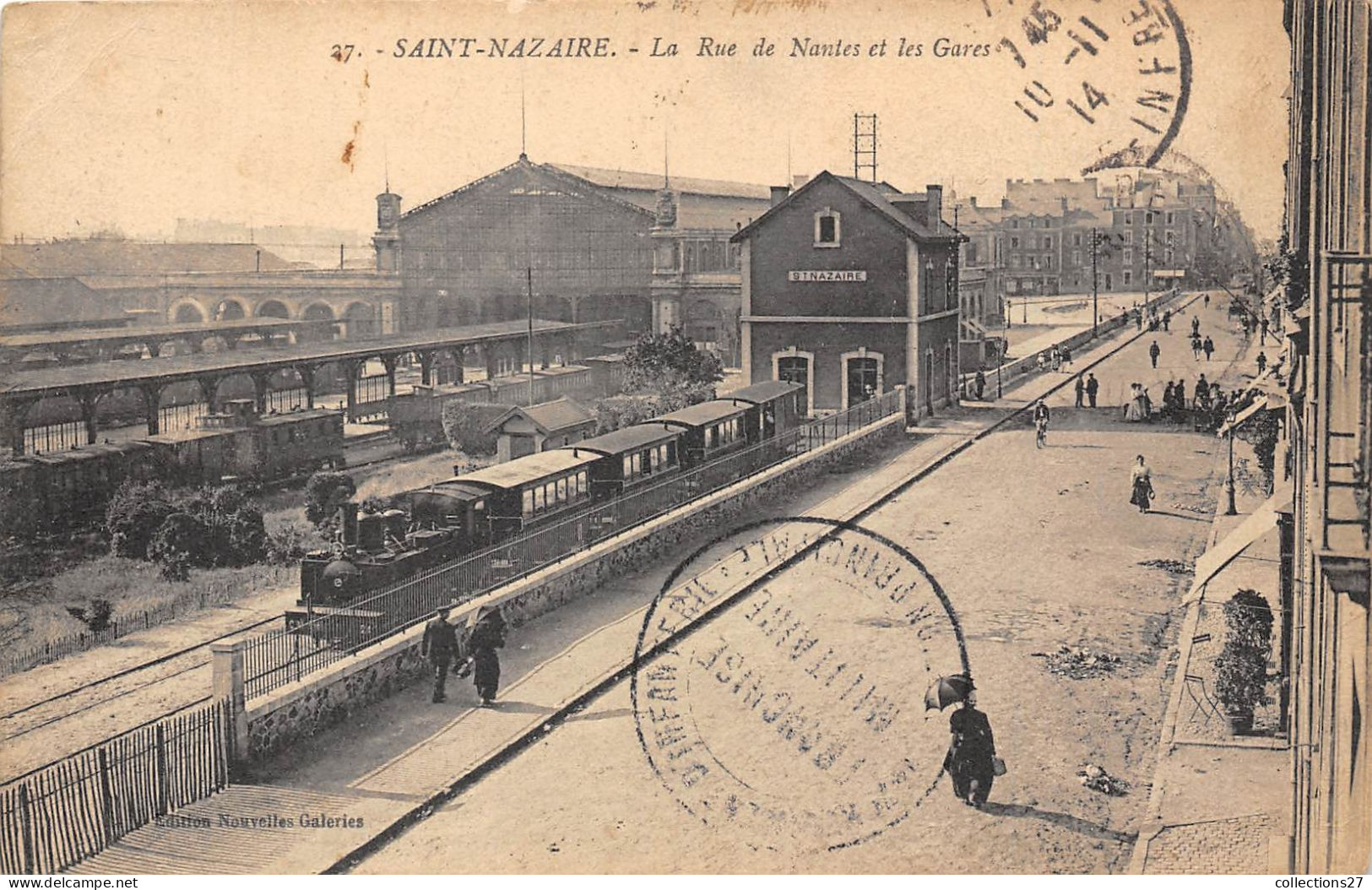 44-SAINT-NAZAIRE- LA RUE DE NANTES ET LES GARES - Saint Nazaire