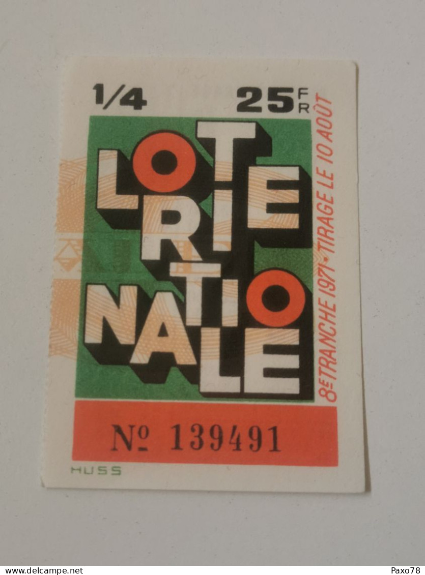 Luxembourg Loterie Nationale 1971 - Billets De Loterie