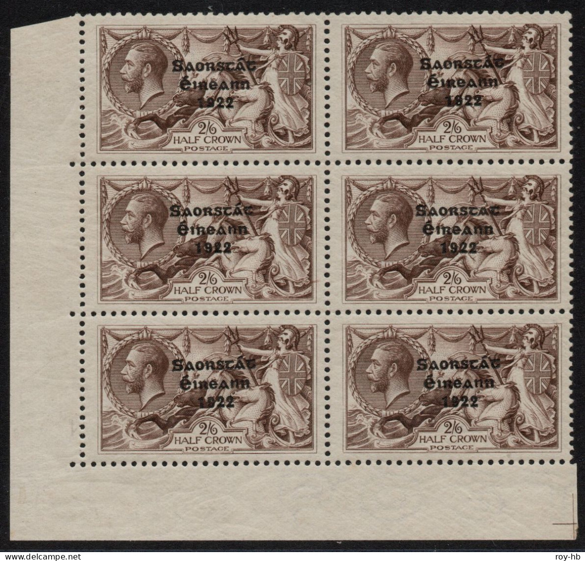 1928 "Wide" 2/6, BL Corner Block Of 6, Centre Right Stamp With "missing Accent" Over A, U/m Mint. - Neufs