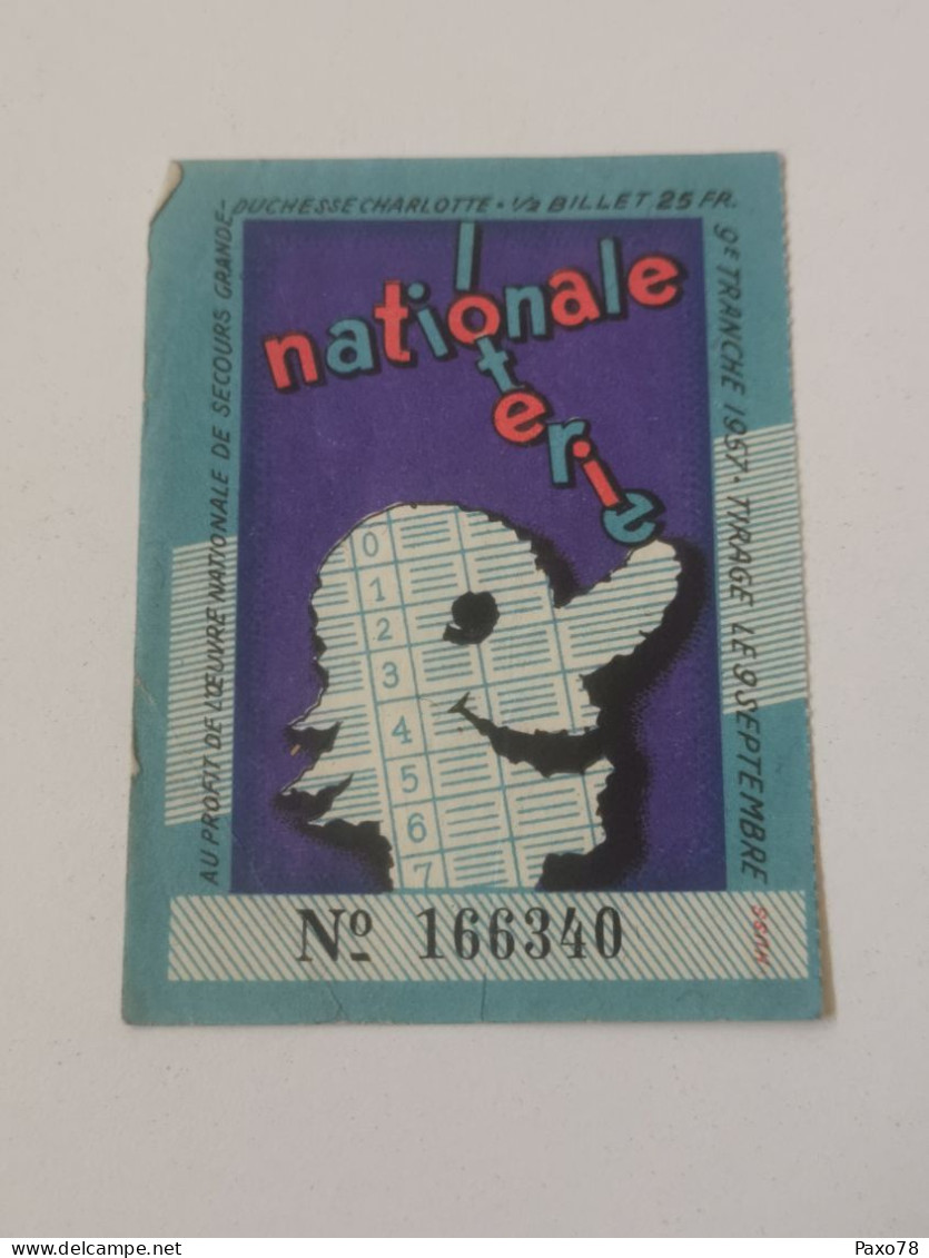 Luxembourg Loterie Nationale 1957 - Billets De Loterie