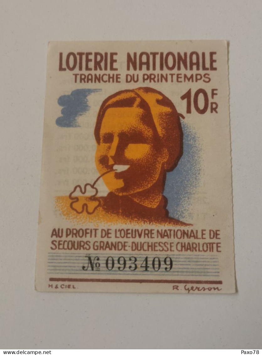 Luxembourg Loterie Nationale 1947 - Billets De Loterie