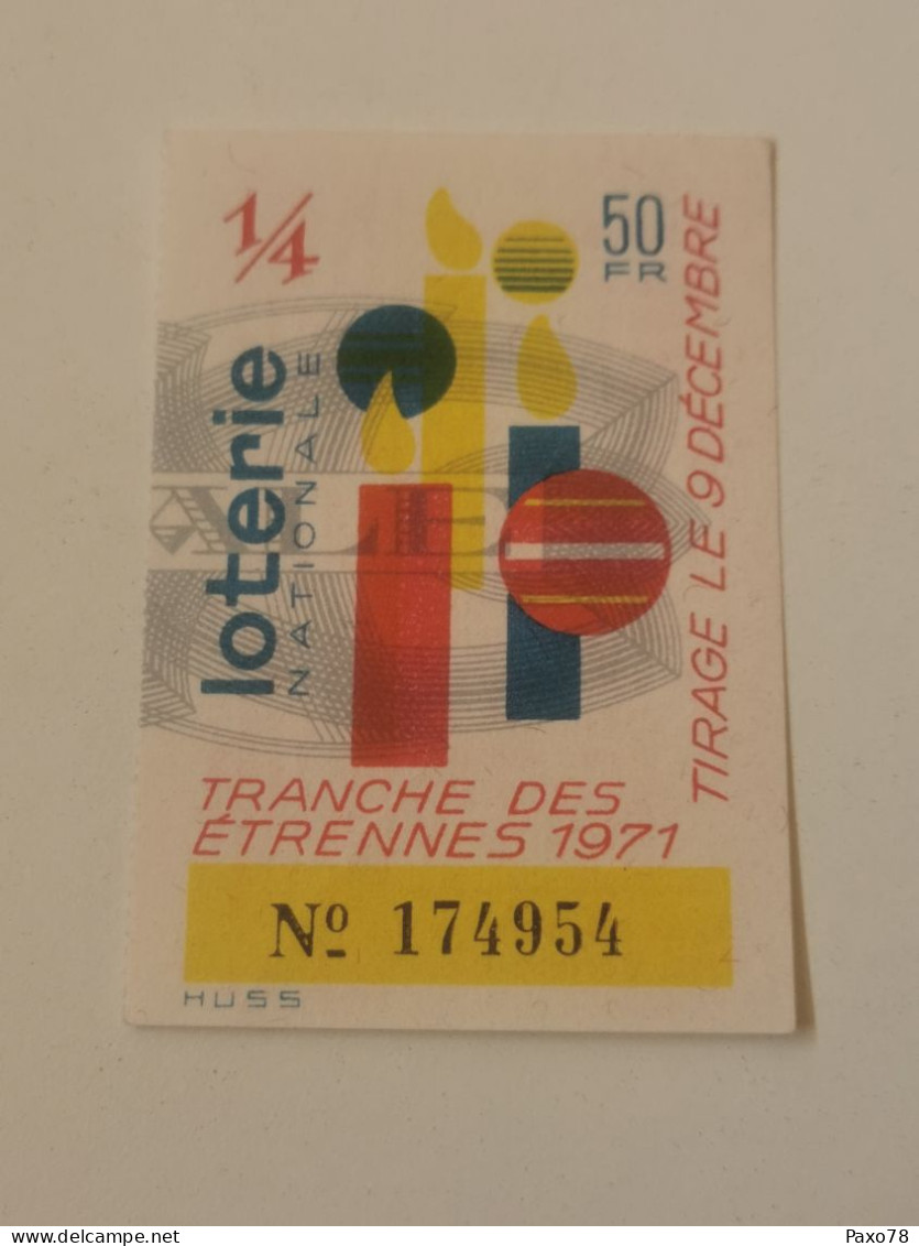 Luxembourg Loterie Nationale 1971 - Billets De Loterie