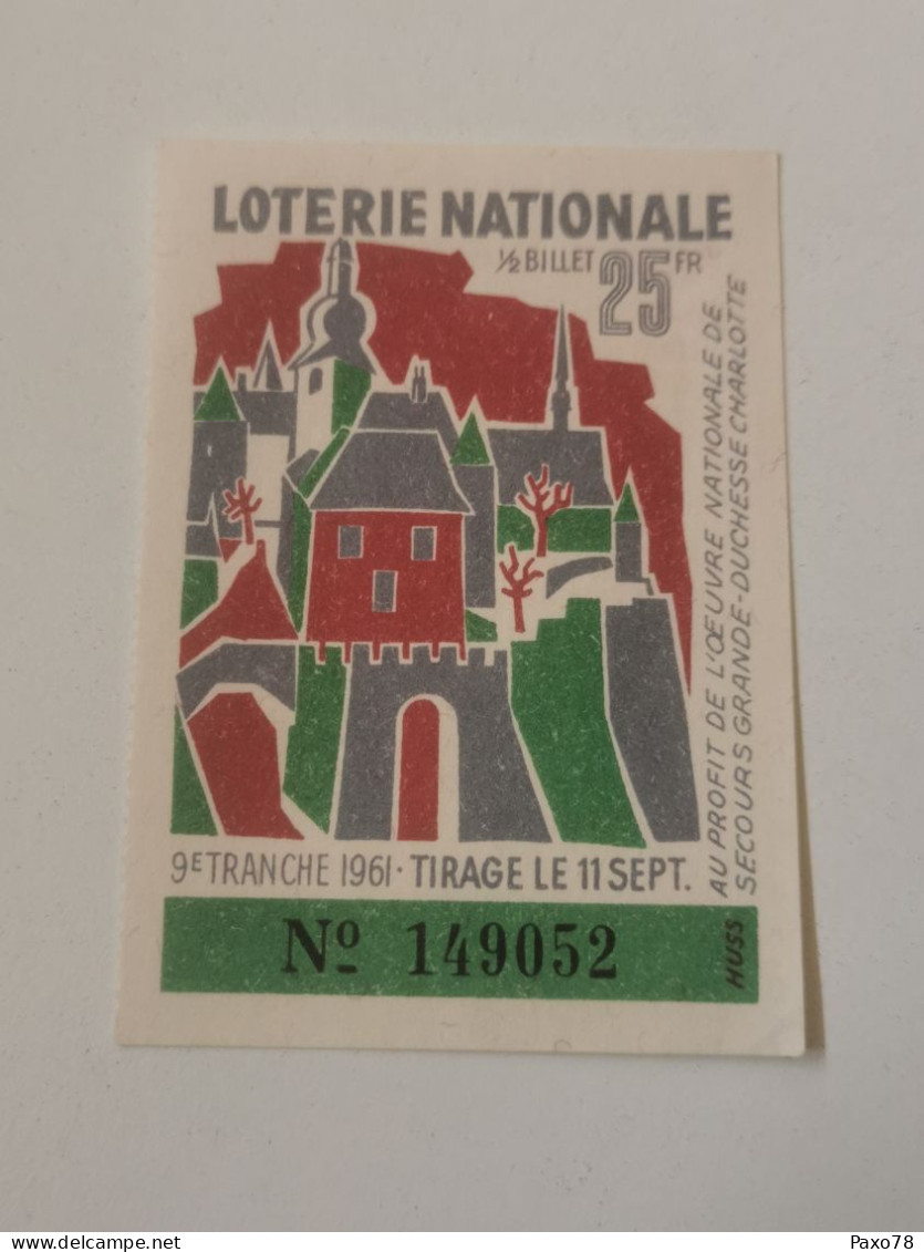Luxembourg Loterie Nationale 1961 - Billets De Loterie