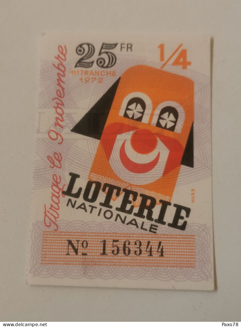 Luxembourg Loterie Nationale 1972 - Billets De Loterie