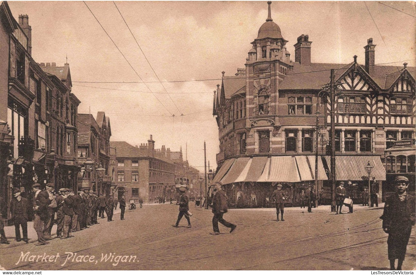 ROYAUME-UNI - Angleterre - Wigan -  Place Du Marché - Animé - Carte Postale Ancienne - Sonstige & Ohne Zuordnung