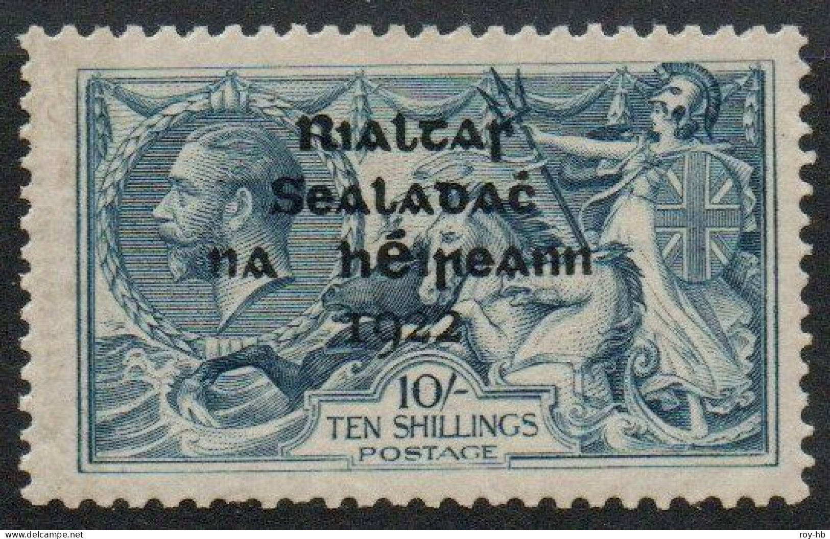 1922 Thom "Rialtas" 10/- With "Major Re-entry" From R.1/1, With Feldman Cert.  Only 4 Mint Examples Known! - Neufs