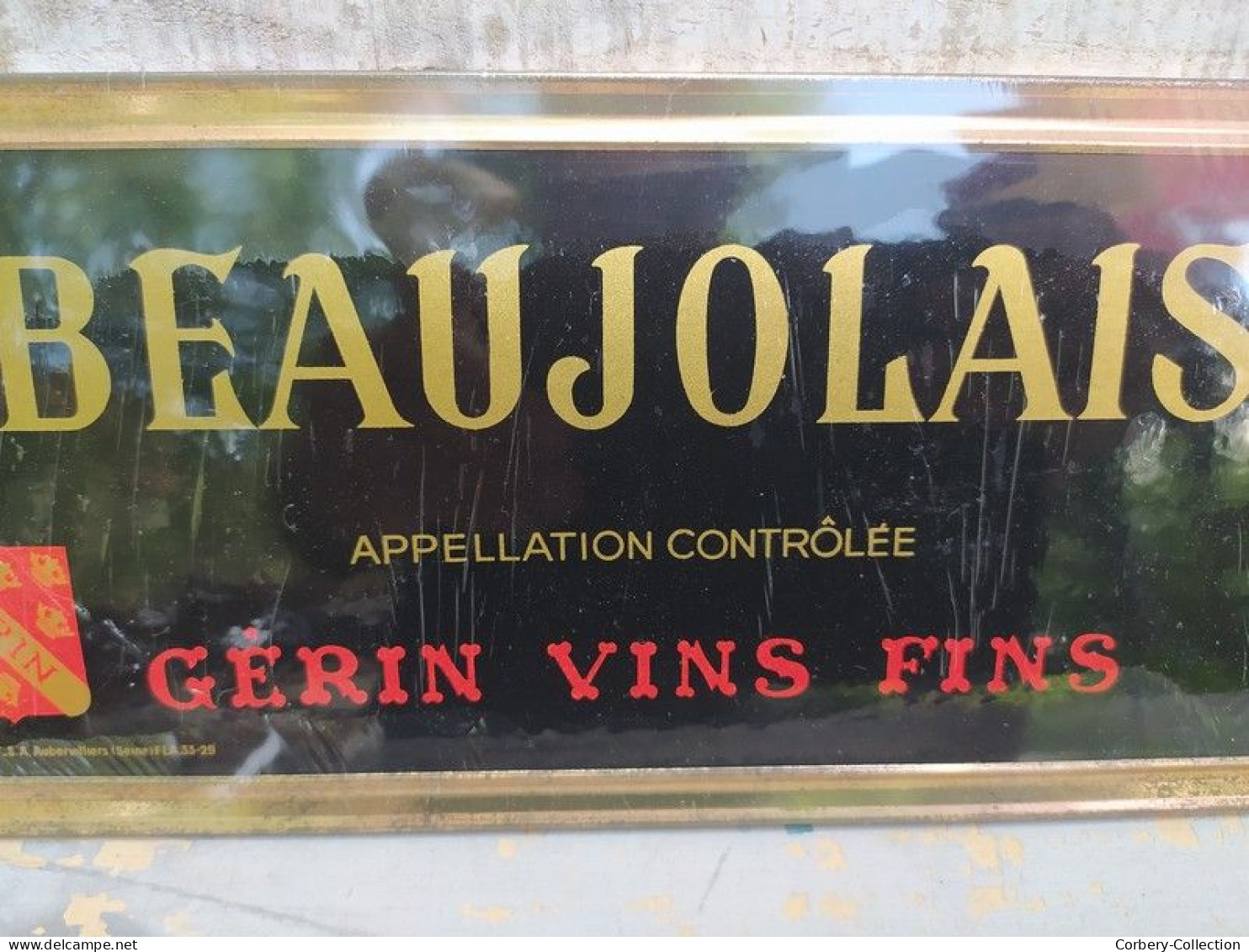 Ancienne Publicité Plaque Carton Publicitaire Beaujolais Vins Gérin Aubervilliers - Pappschilder