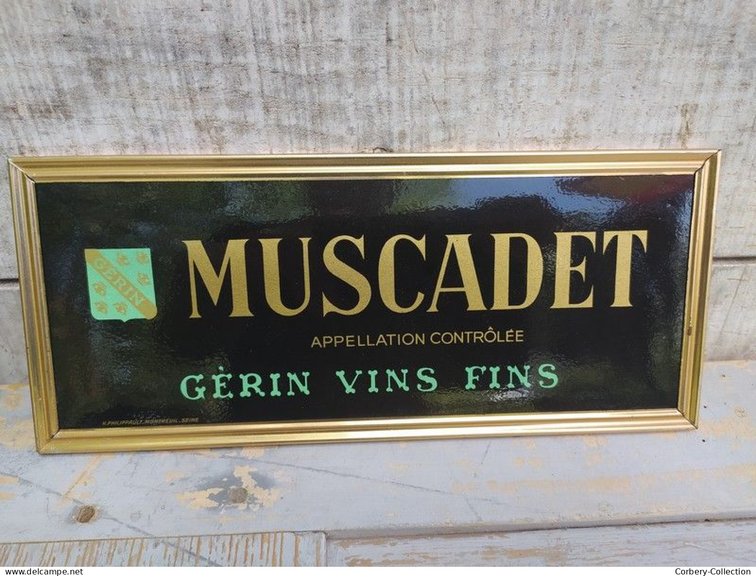 Ancienne Publicité Plaque Carton Publicitaire Muscadet Vins Gérin - Plaques En Carton