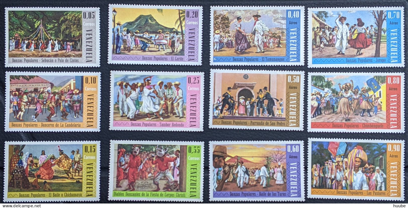 Venezuela, 1966, Mi 1647-1658, Folk Dances, 12v, MNH - Danse