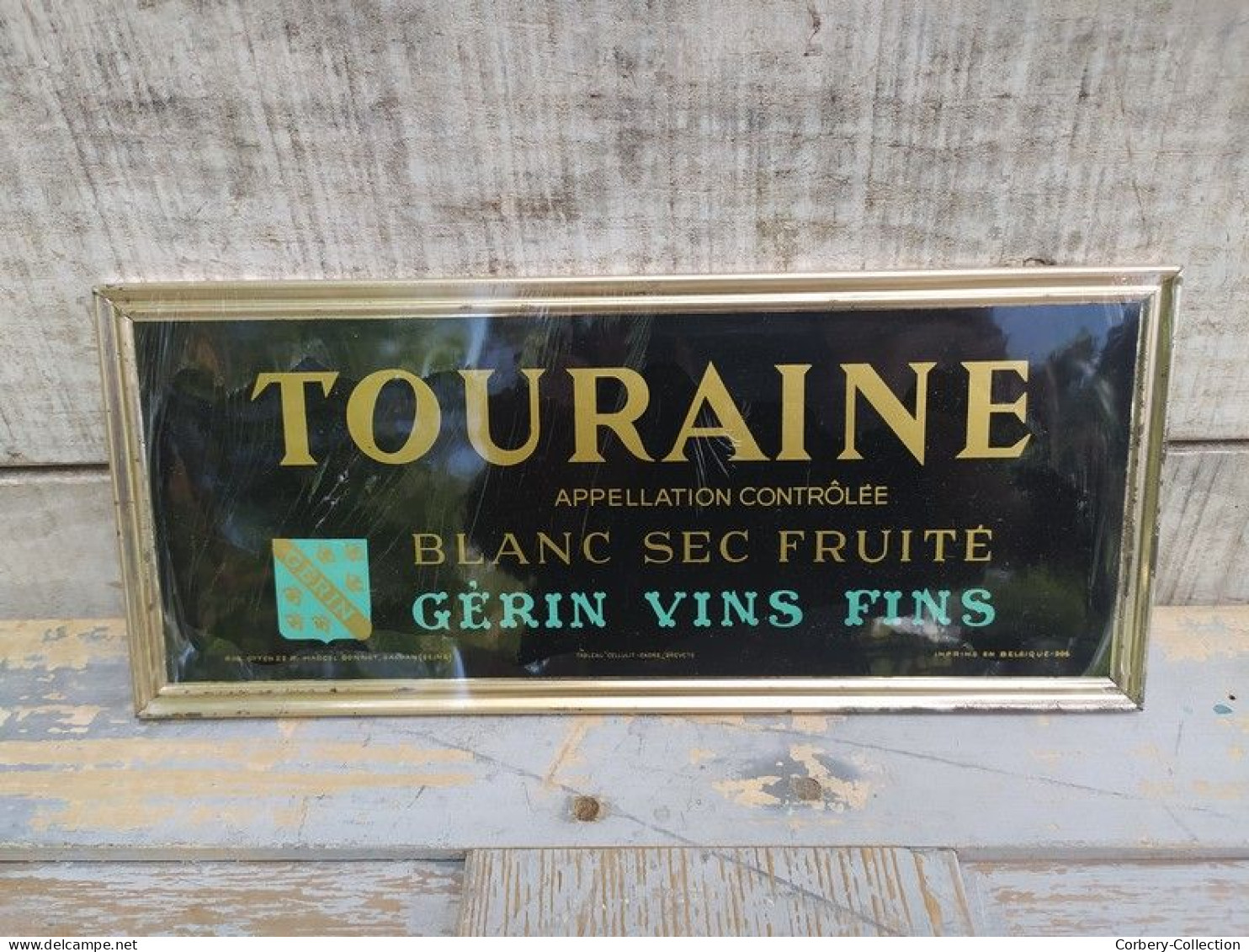 Ancienne Publicité Plaque Carton Publicitaire Touraine Blanc Sec Vins Gérin - Plaques En Carton