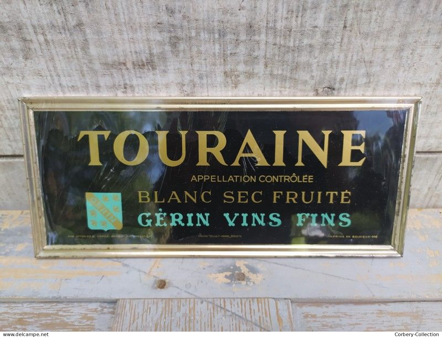 Ancienne Publicité Plaque Carton Publicitaire Touraine Blanc Sec Vins Gérin - Placas De Cartón