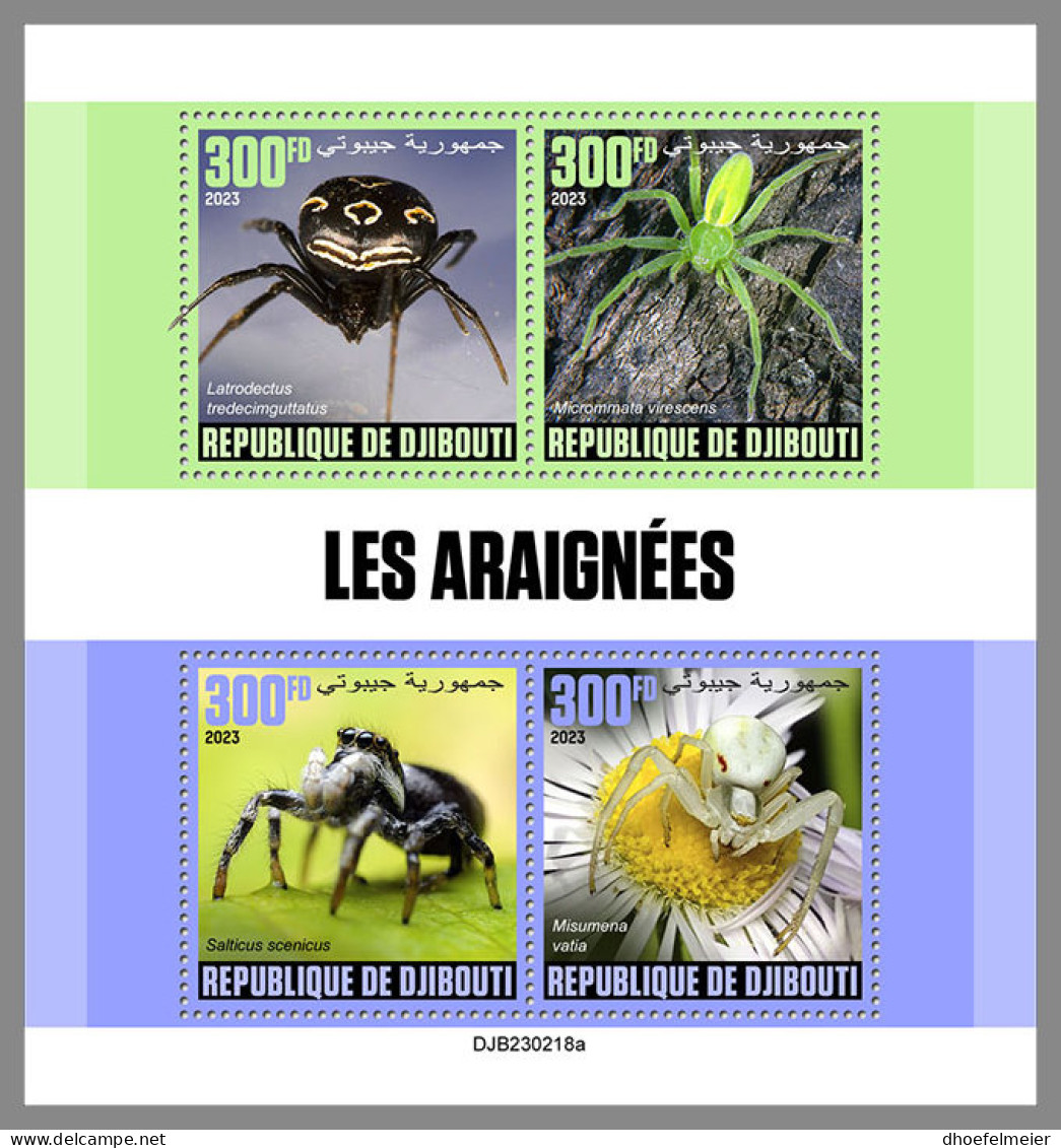 DJIBOUTI 2023 MNH Spiders Spinnen Araignees M/S - OFFICIAL ISSUE - DHQ2338 - Spiders