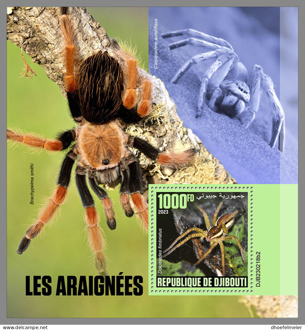 DJIBOUTI 2023 MNH Spiders Spinnen Araignees S/S II - OFFICIAL ISSUE - DHQ2338 - Arañas