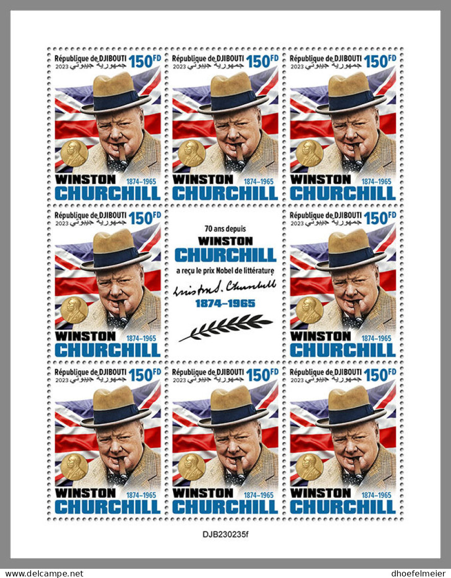 DJIBOUTI 2023 MNH Winston Churchill M/S - IMPERFORATED - DHQ2338 - Sir Winston Churchill