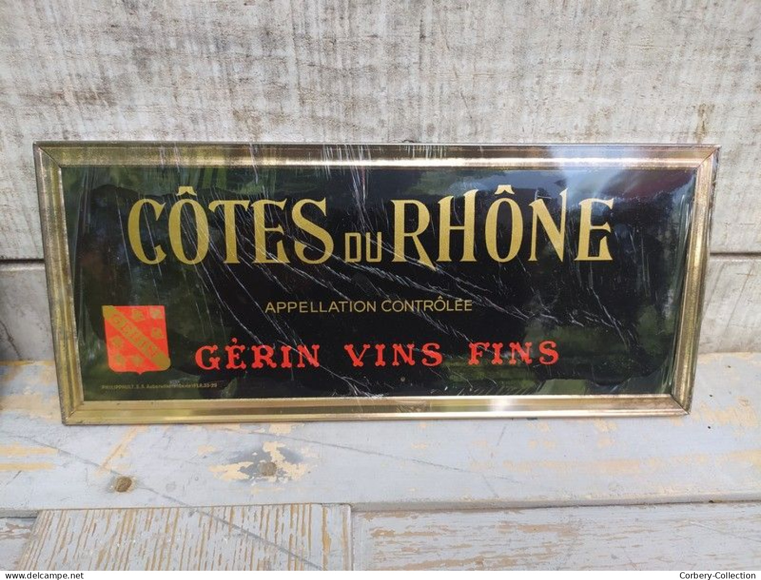 Ancienne Publicité Plaque Carton Publicitaire Touraine Cotes Du Rhône Vins Gérin - Placas De Cartón