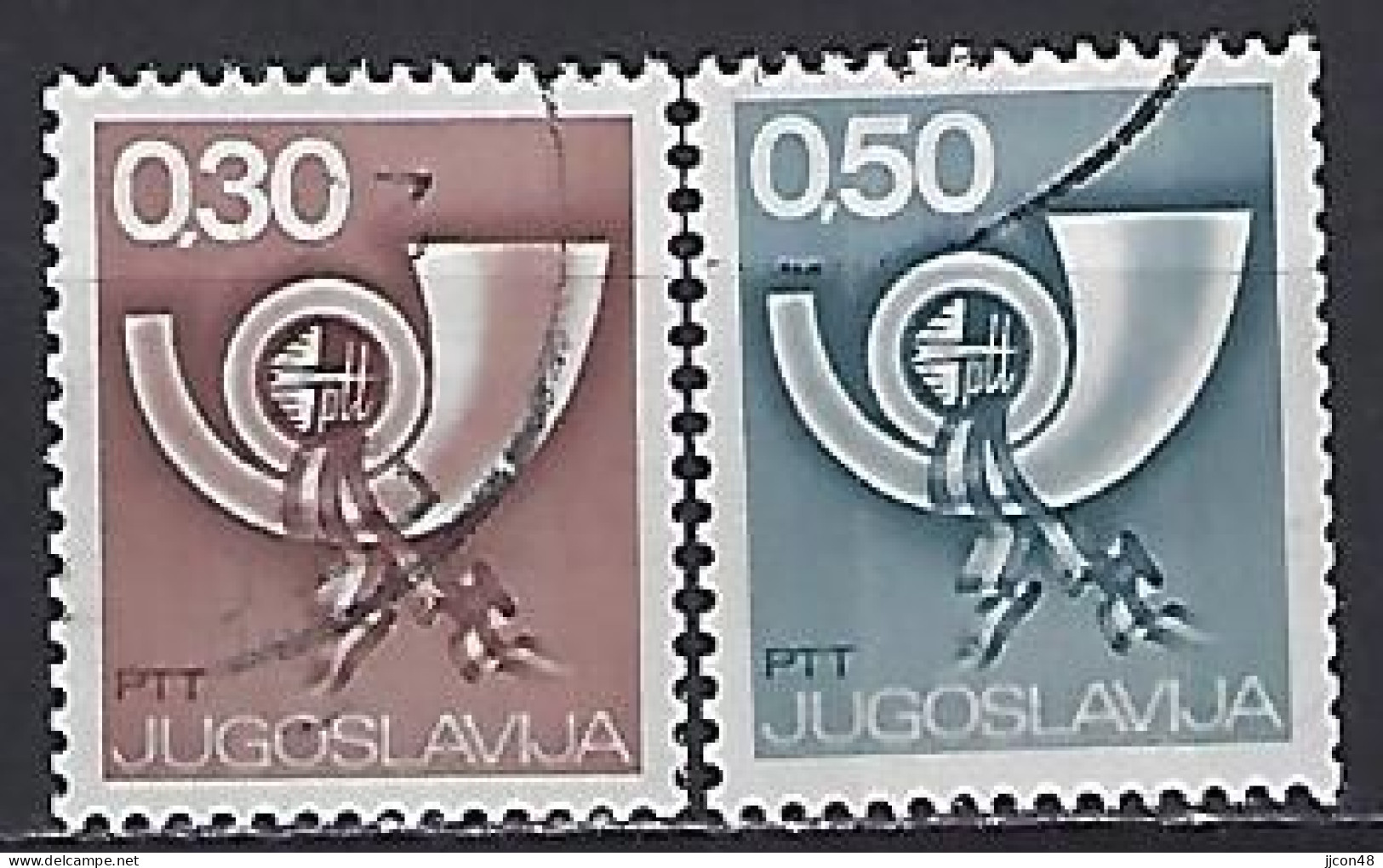 Jugoslavia 1973  Posthorn (o) Mi.1520-1521 - Used Stamps