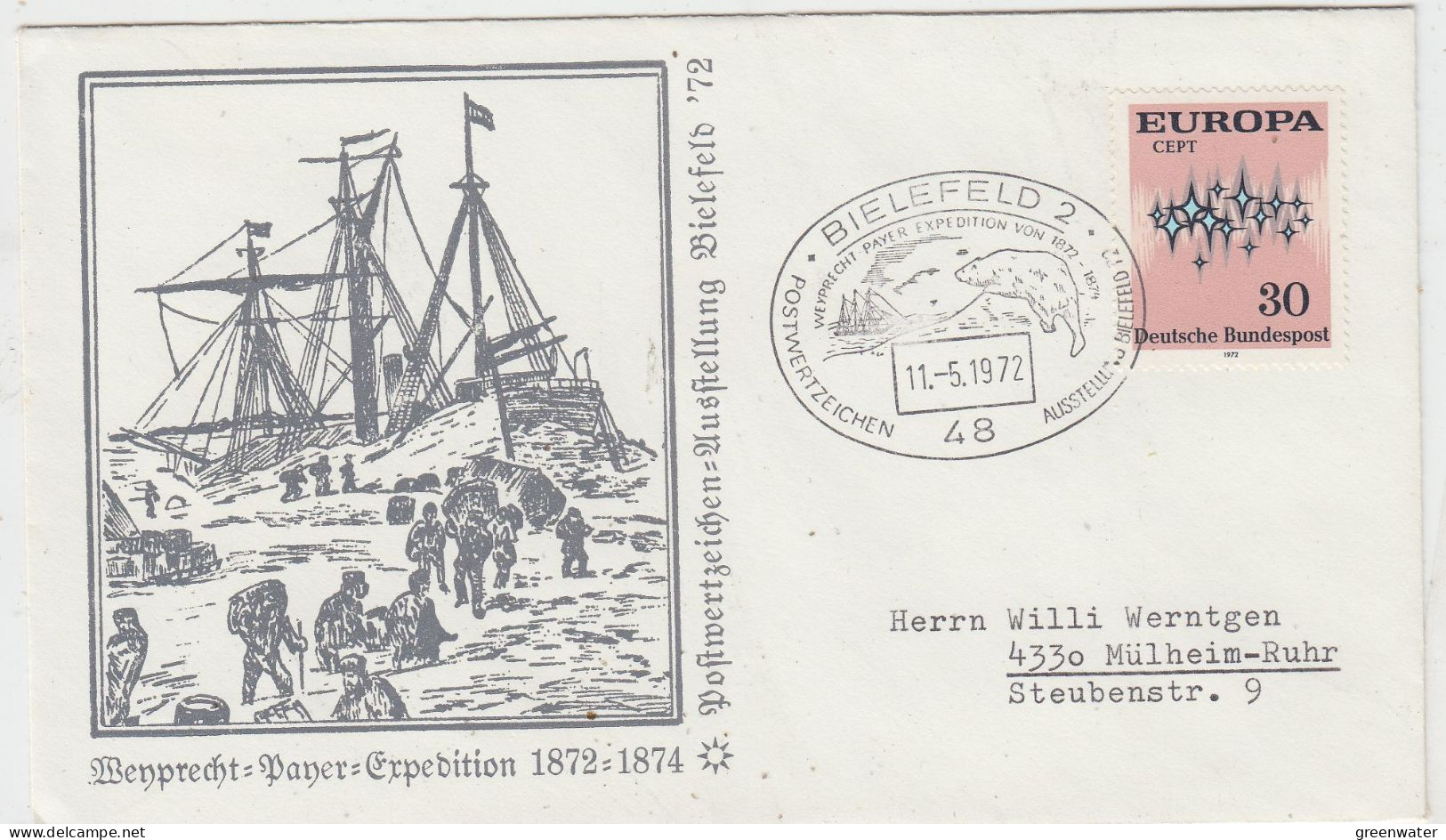 Germany  Expedition 1872/1874 Ca Bielefeld 11.5.1977 (IT170C) - Eventi E Commemorazioni