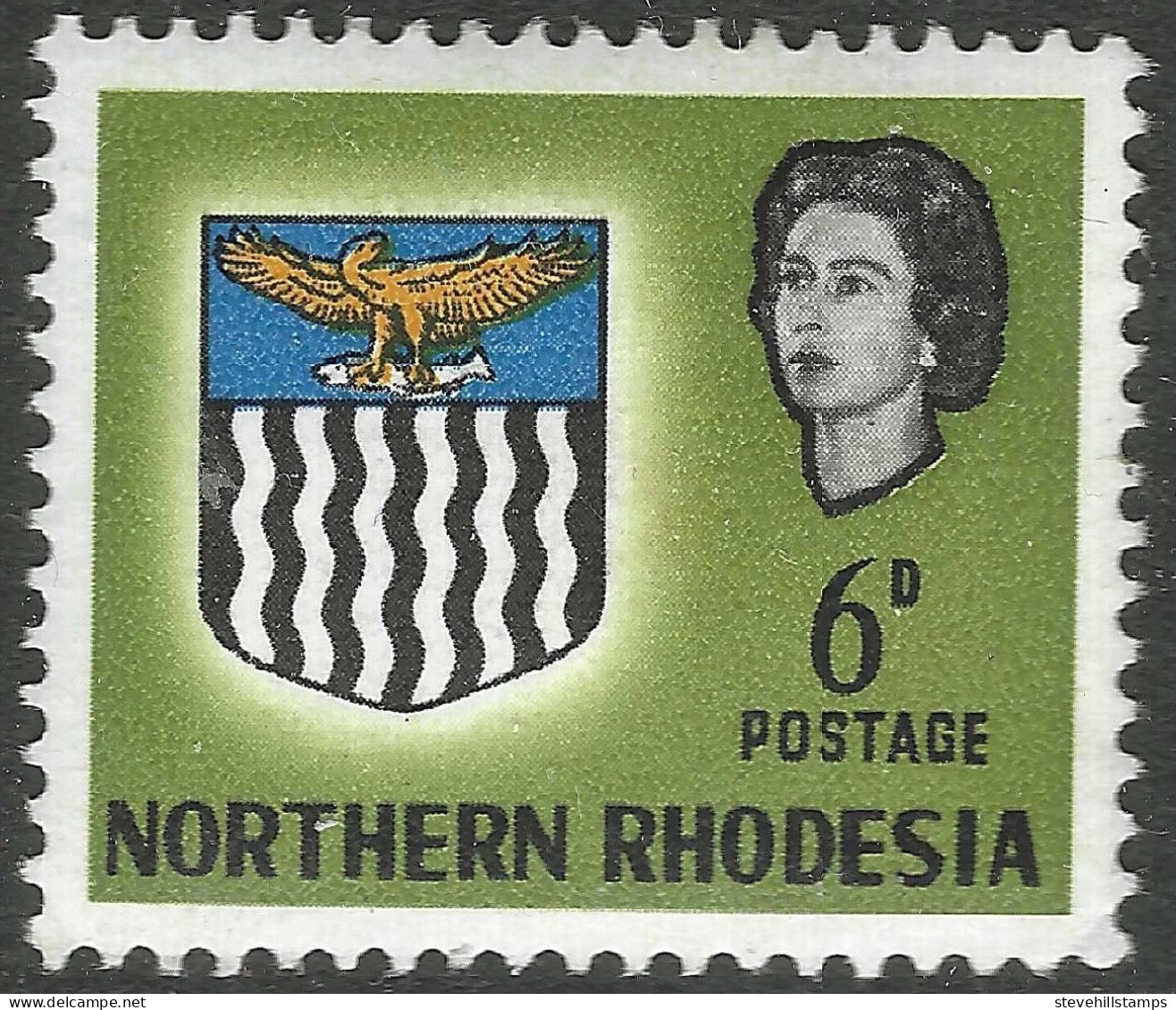 Northern Rhodesia. 1963 QEII. Arms. 6d MH. SG 80 - Northern Rhodesia (...-1963)