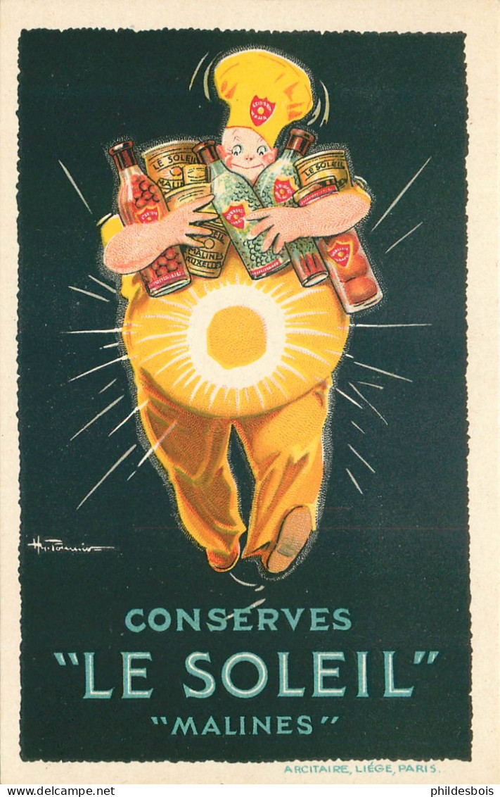 Carte PUBLICITAIRE    " Conserves Le Soleil   "  MALINES - Publicité