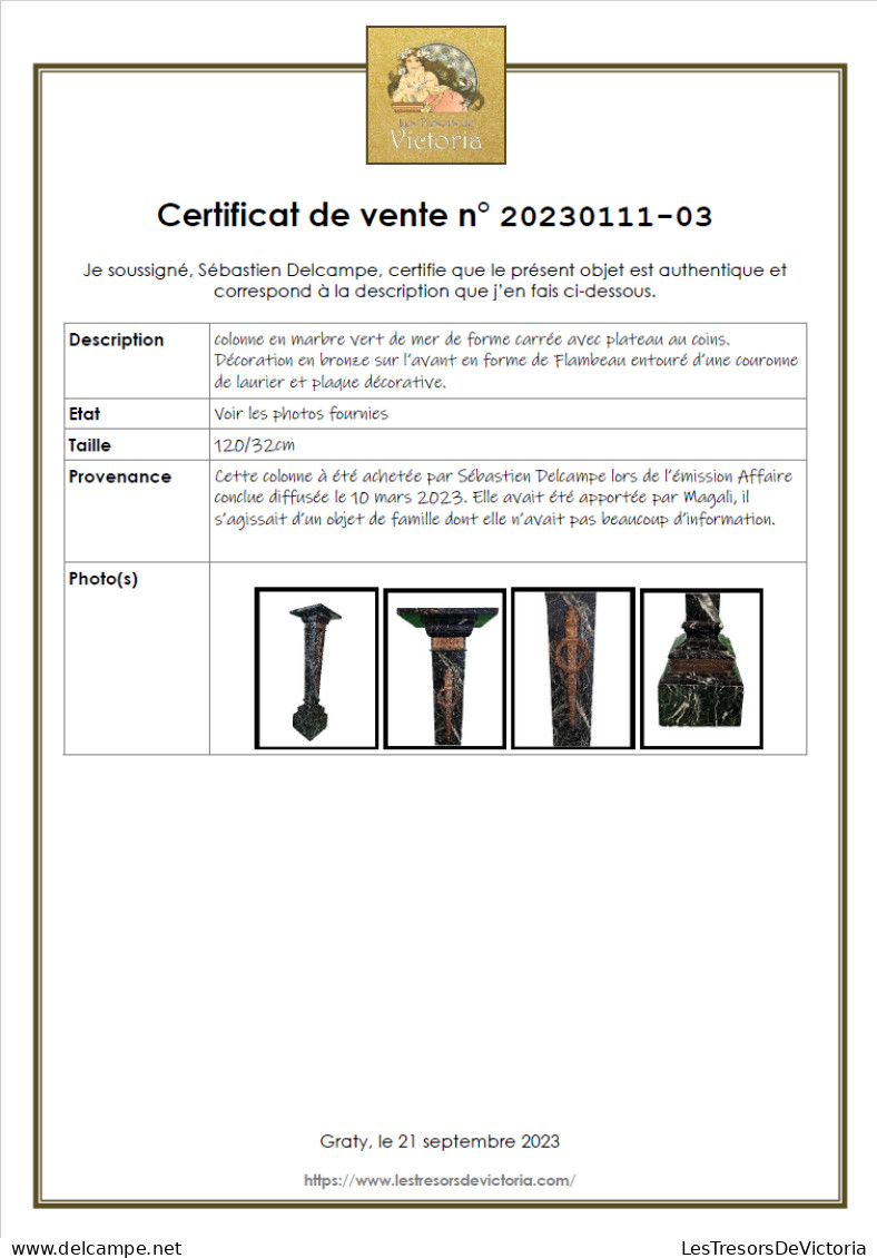 Promo!!!!!!!Colonne en marbre vert de mer - #AffairesConclues