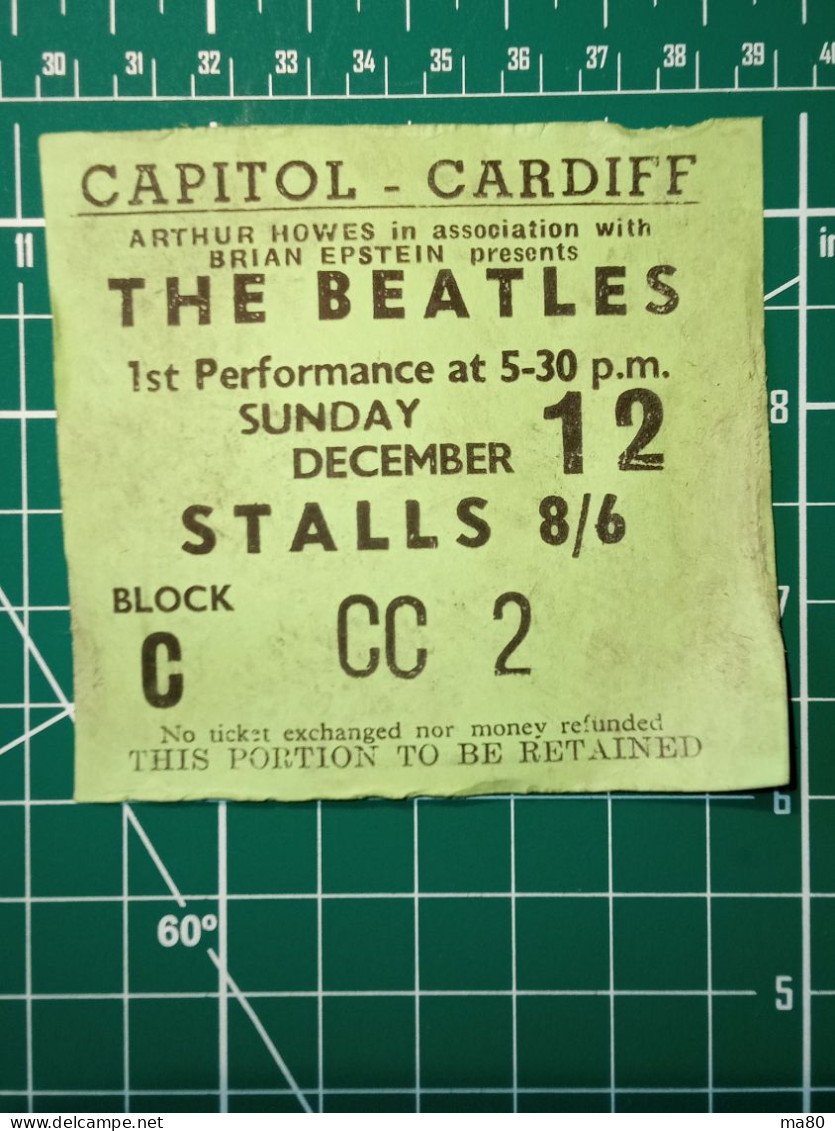 A SCELTA 1 TICKET SU 18 DISPONIBILI: THE BEATLES BIGLIETTO CONCERTO RIPRODUZIONE RECENTE NO 60'S - Concert Tickets