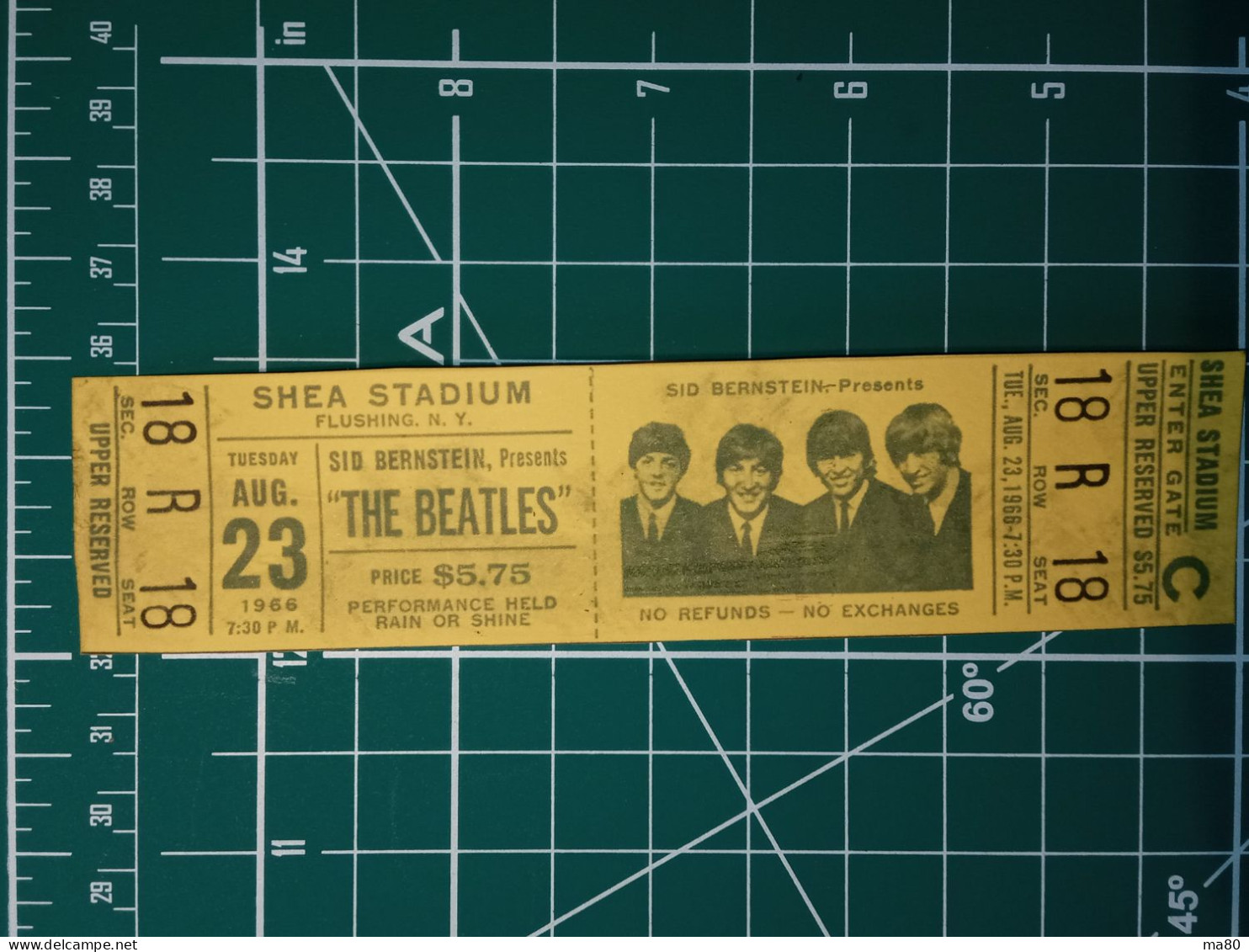 A SCELTA 1 TICKET SU 18 DISPONIBILI: THE BEATLES BIGLIETTO CONCERTO RIPRODUZIONE RECENTE NO 60'S