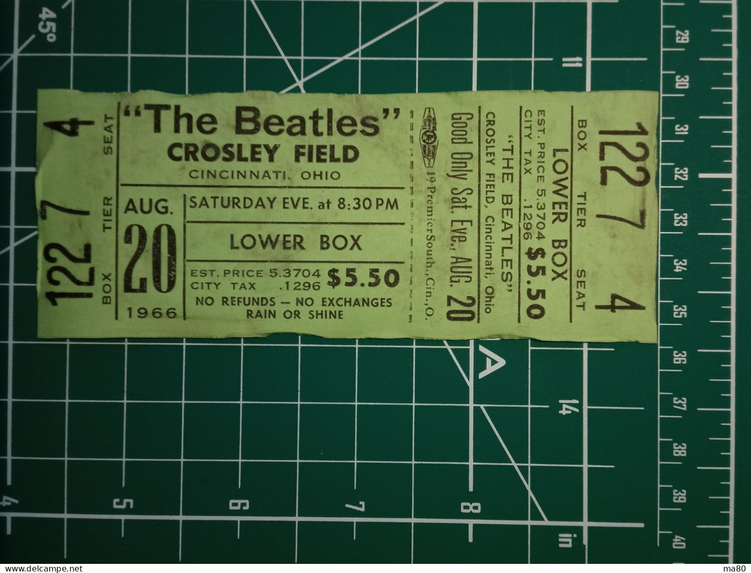 A SCELTA 1 TICKET SU 18 DISPONIBILI: THE BEATLES BIGLIETTO CONCERTO RIPRODUZIONE RECENTE NO 60'S