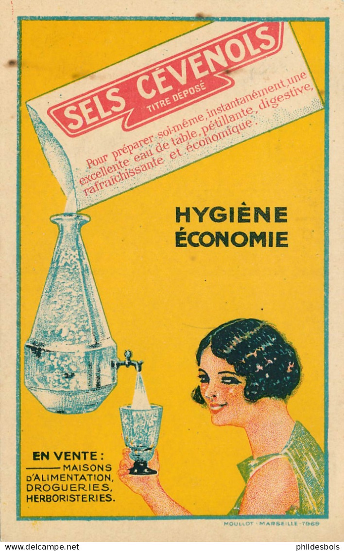 Carte PUBLICITAIRE   " Hygiene économie "  SELS CEVENOLS - Publicité