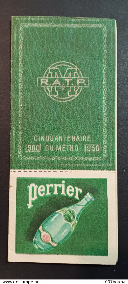 PARIS / CINQUANTENAIRE DU METRO RATP 1900 1950 / PUB PERRIER - Europa