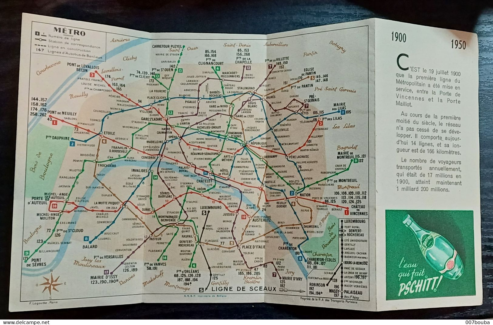 PARIS / CINQUANTENAIRE DU METRO RATP 1900 1950 / PUB PERRIER - Europa