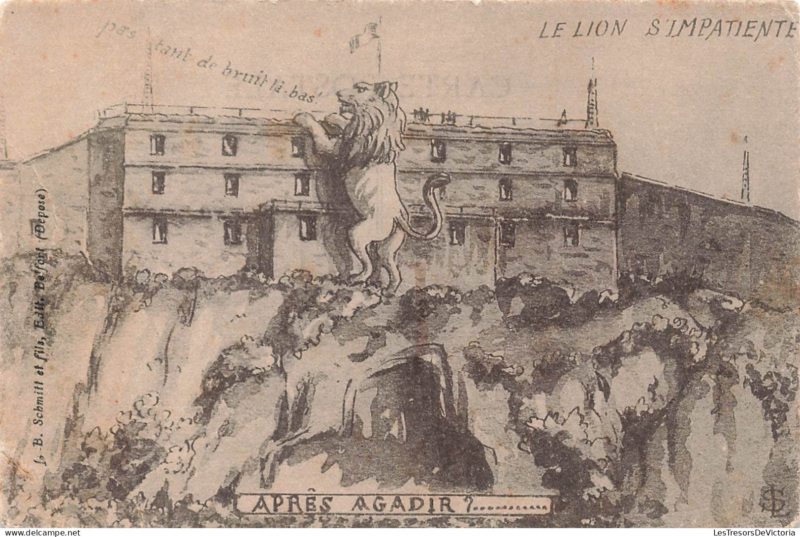 MAROC - Agadir - Le Lion S'impatiente -  Carte Postale Ancienne - Agadir