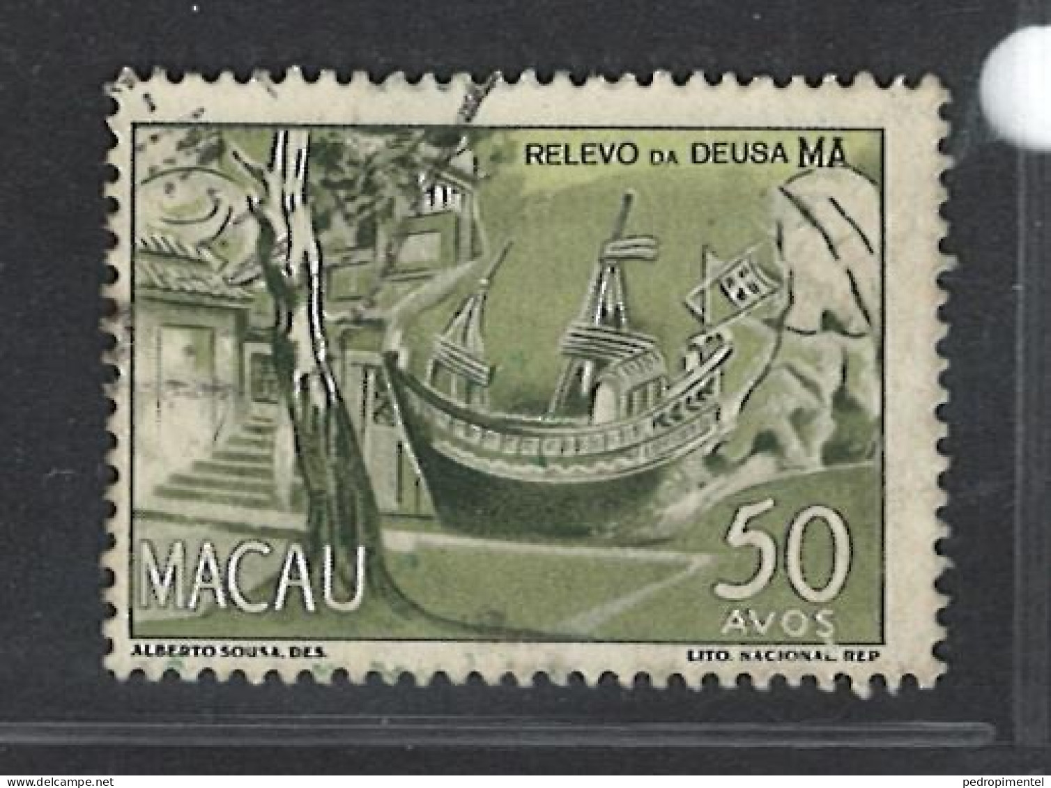 Portugal Macau 1950-51 "Local Motifs" 50 Avos  Condition Used  Mundifil #347 - Gebraucht