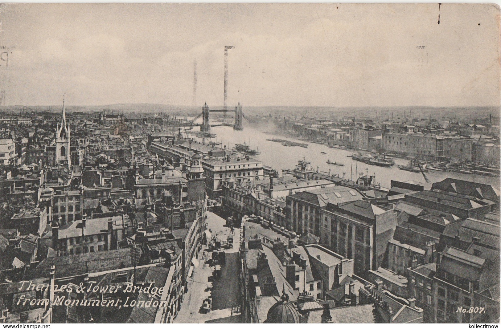 THAMES & TOWER BRIDGE FROM MONUMENT - LONDON - River Thames