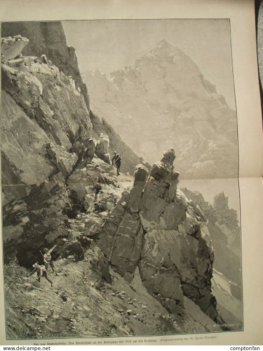 D101 2477 Zeno Diemer Ammergebirge Bergsteiger Kunstblatt 1897 !!! - Sonstige & Ohne Zuordnung