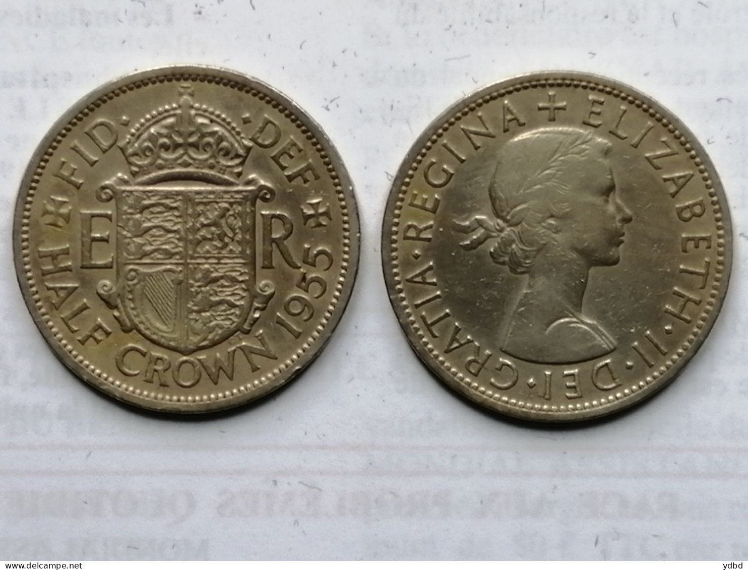 ROYAUME UNI = UNE PIECE DE  MONNAIE  DE HALF CROWN  DE 1955 - K. 1/2 Crown