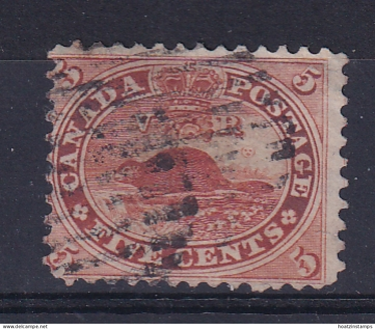 Colony Of Canada: 1859   American Beaver   SG31   5c   Pale Red    Used - Unclassified