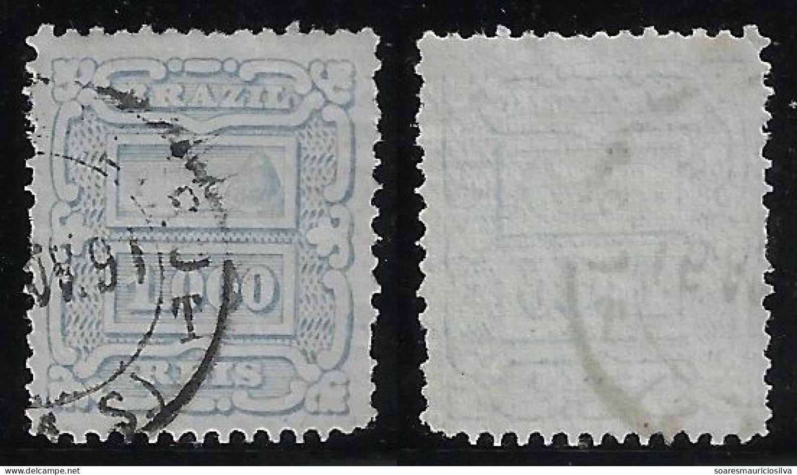 Brazil Issue Year 1888 Stamp RHM-69 Sugarloaf Mountain 1,000 Réis Used - Lot 3 - Oblitérés