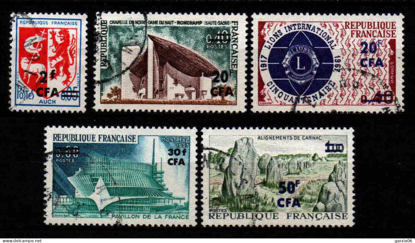 Réunion  - 1967 - Tb De France Surch  - N° 373 à 377 - Oblit - Used - Usati