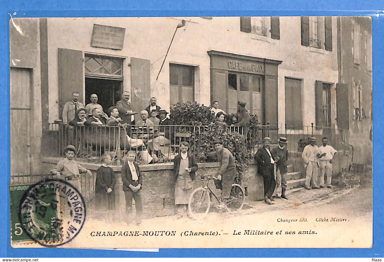 16 - Charente - Champagne Mouton - Le Militaire Et Ses Amis (N13970) - Autres & Non Classés