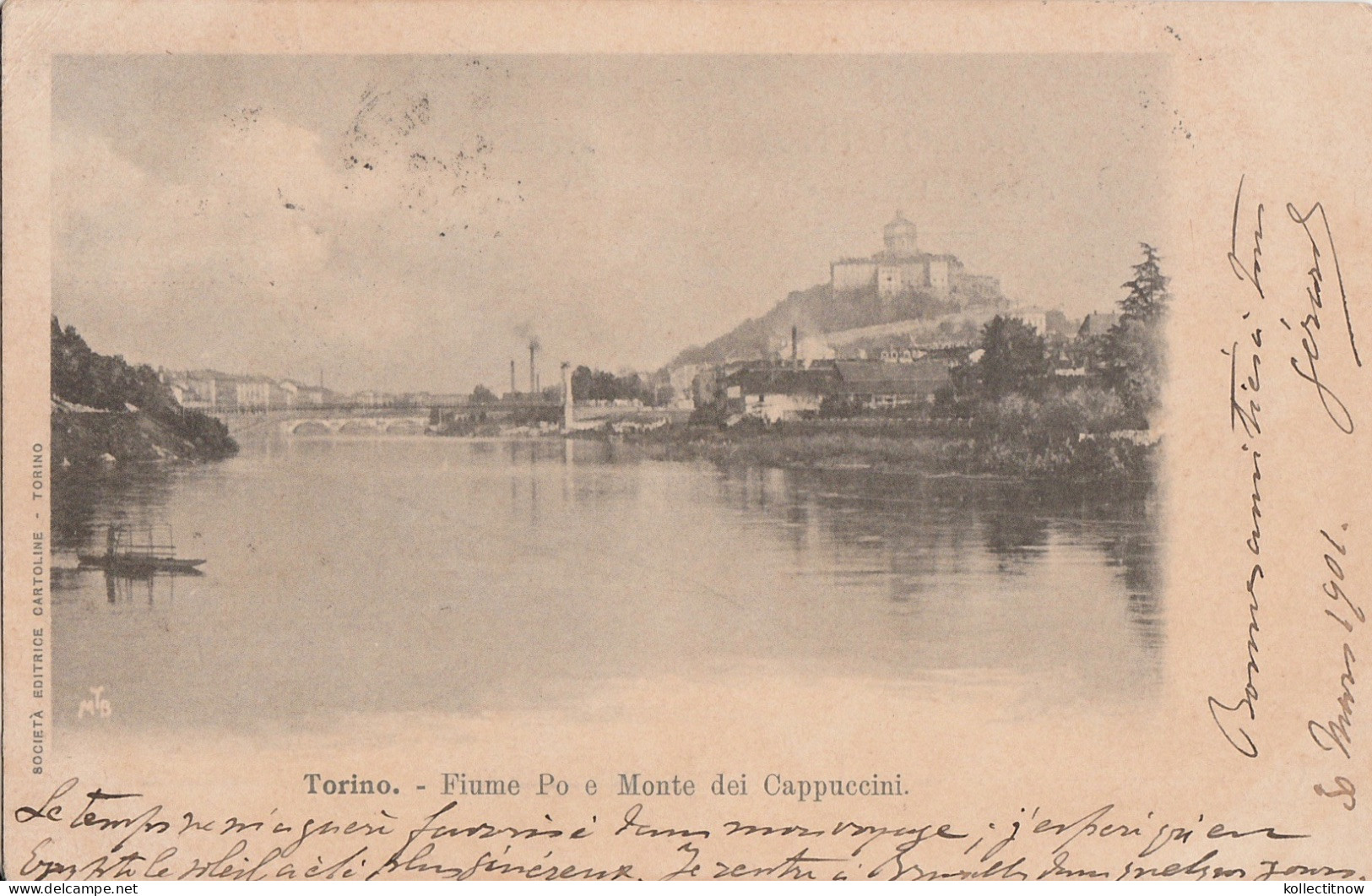 EARLY - TORINO - FIUME PO E MONTE DEI CAPPUCCINO - 1901 - Fiume Po