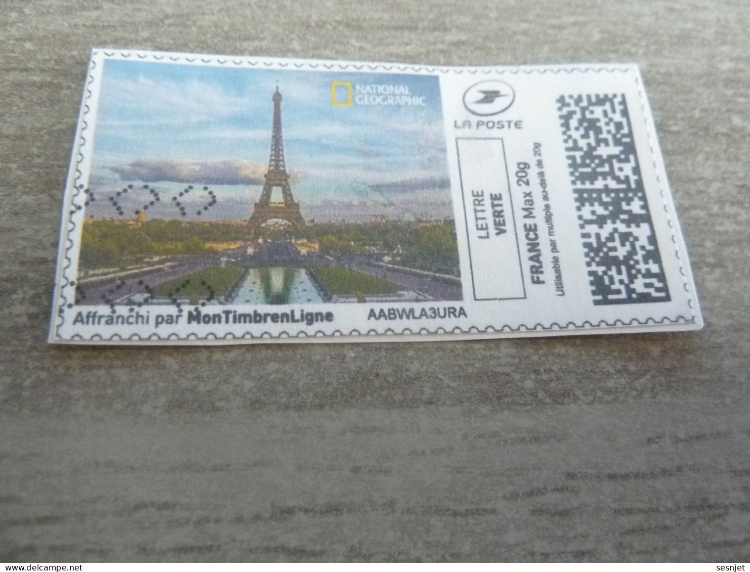 Mon Timbre En Ligne - Lettre Verte - Tour Eiffel - Qr Code - Multicolore - - 2021-…