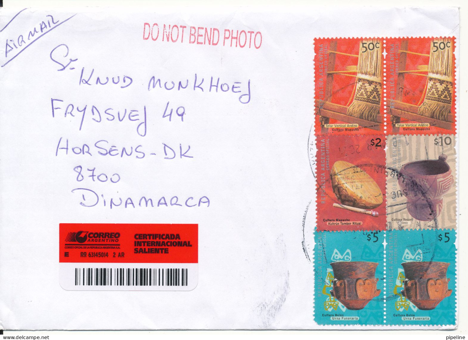 Argentina Registered Cover Sent To Denmark 10-3-2011 Good Franked - Covers & Documents