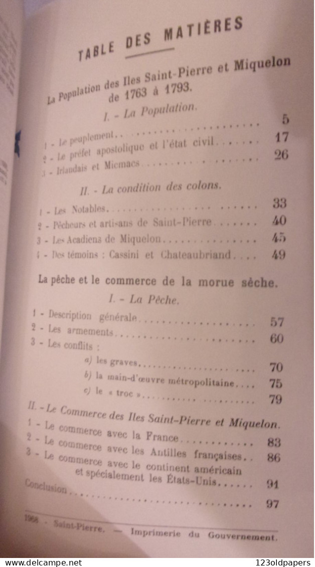 Histoire Des Iles Saint-Pierre Et Miquelon (des Origines A 1814) RIBAULT, Jean-Yves 1968 - Non Classés