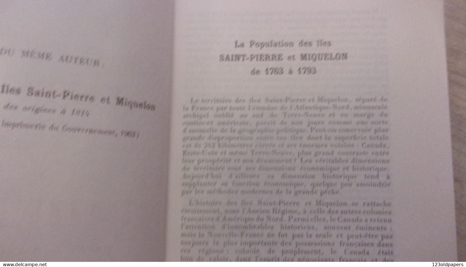 Histoire Des Iles Saint-Pierre Et Miquelon (des Origines A 1814) RIBAULT, Jean-Yves 1968 - Sin Clasificación