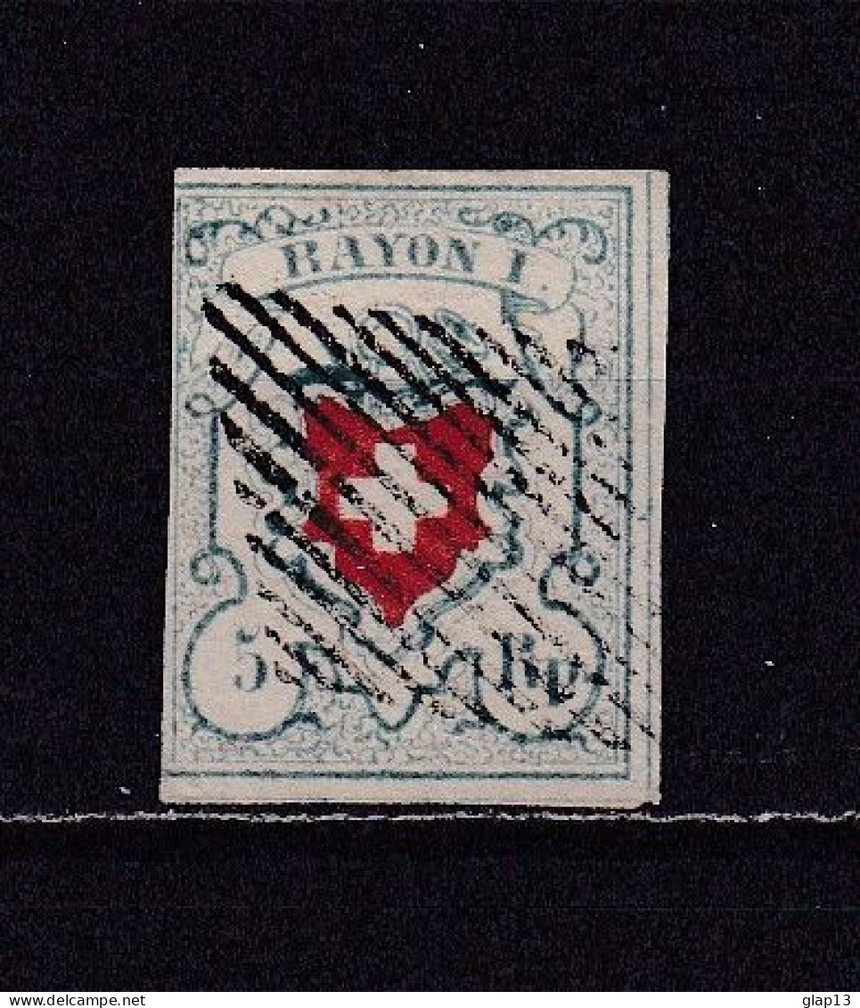 SUISSE 1851 TIMBRE N°20 OBLITERE CROIX - 1843-1852 Federal & Cantonal Stamps