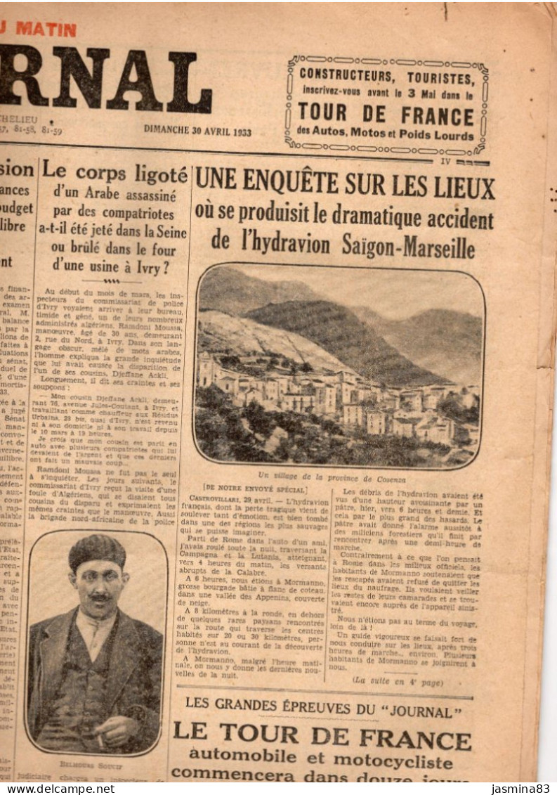 Le Journal  Du Dimanche 30 Avril 1933 - Informations Générales