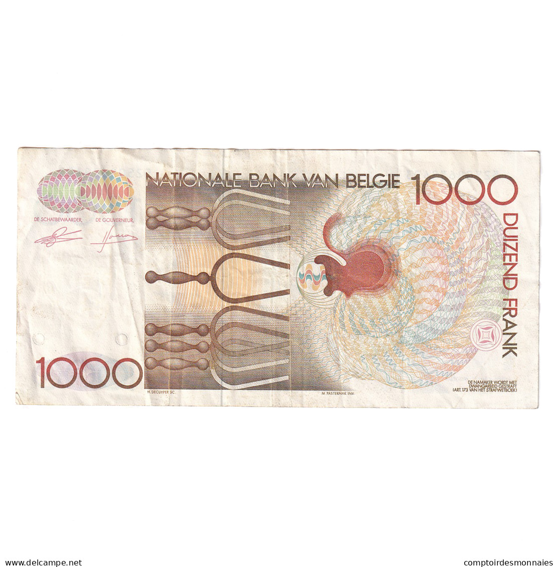 Billet, Belgique, 1000 Francs, KM:144a, TTB - 1000 Frank