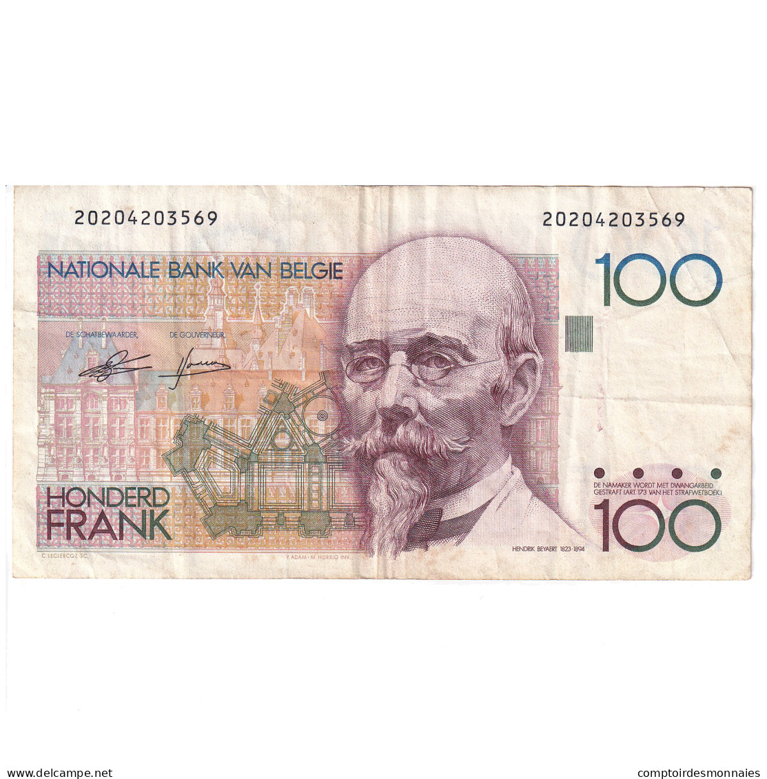 Billet, Belgique, 100 Francs, KM:142a, TB+ - 100 Frank