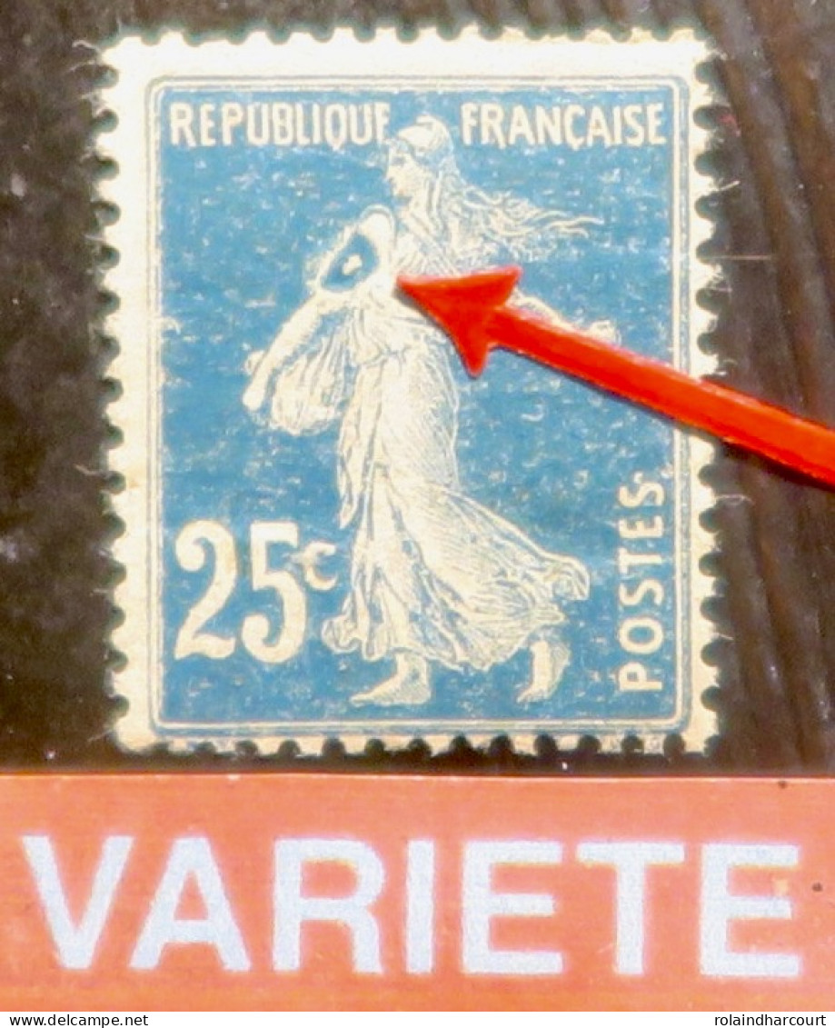 R1300/100 - 1907 - TYPE SEMEUSE CAMEE - N°140 NEUF* - SUPERBE +++ VARIETE >>> Semeuse " Au Brassard " - Unused Stamps