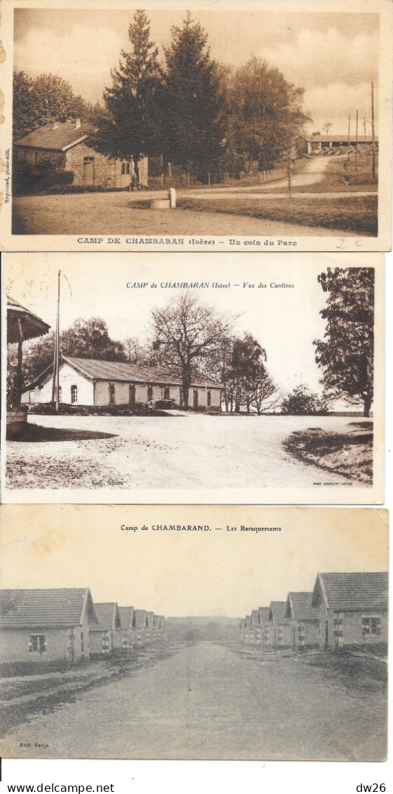 Casernes - Camp De Chambaran (Isère) Lot De 6 Cartes (Entrée, Etang, Baraquements, Cantines...) - Barracks